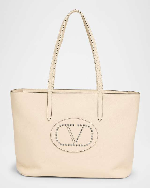 Avec Toi Rivet VLOGO Leather Tote Bag